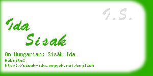 ida sisak business card